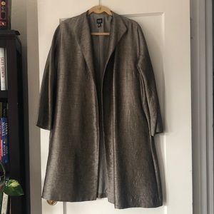 Eileen Fisher metallic oversized coat